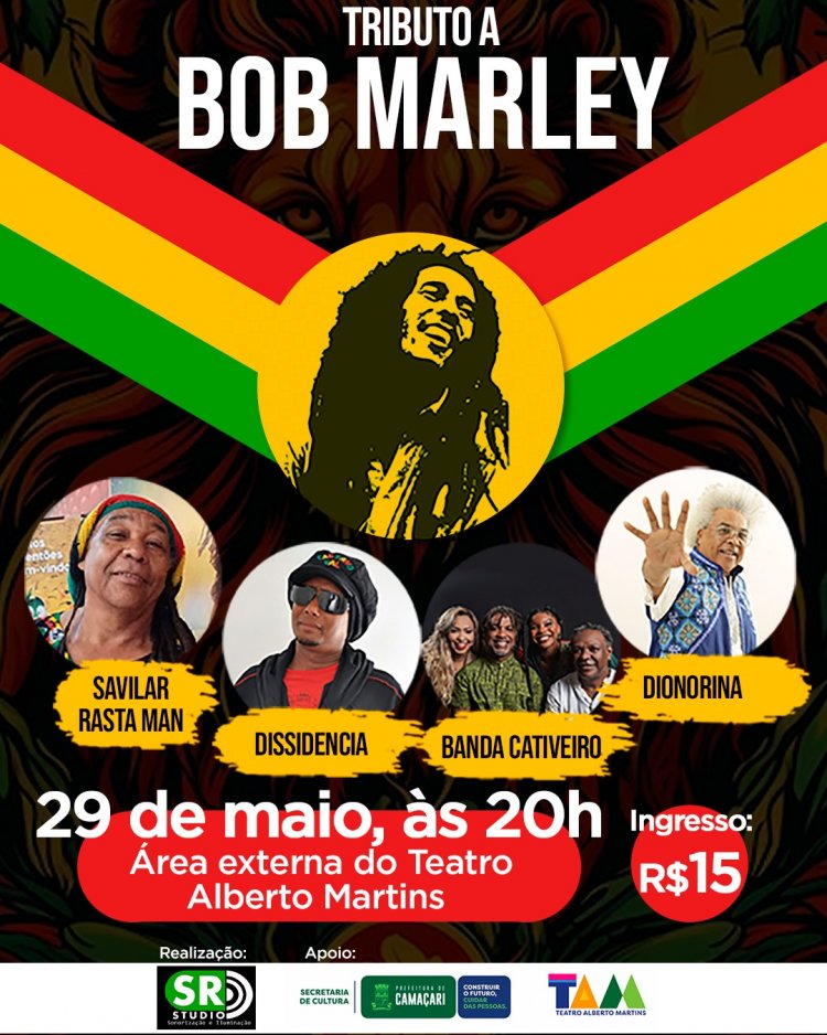 Tributo a Bob Marley: Grandes Ícones do Reggae Baiano se Apresentam Amanhã no Teatro Alberto Martins